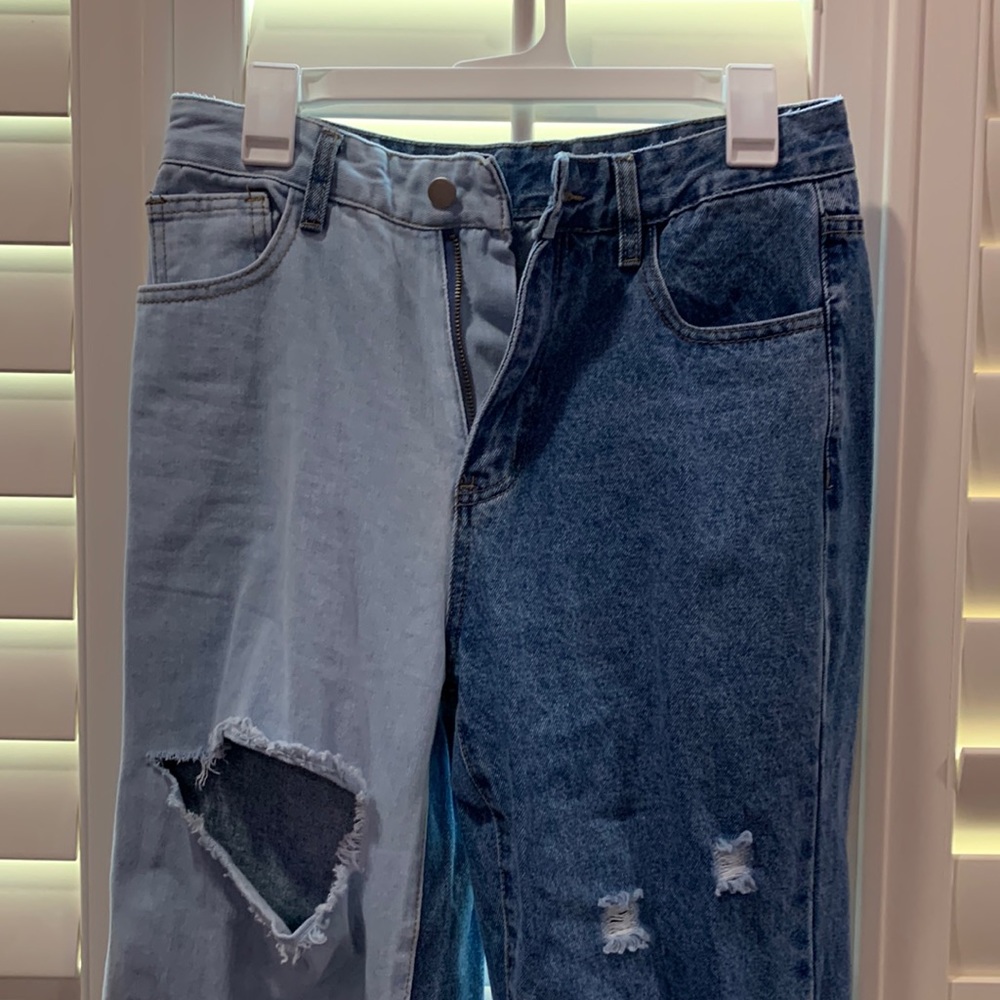 Ripped Multicolor Straight Jeans